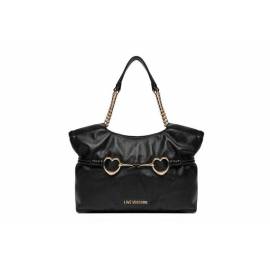 LOVE MOSCHINO BORSA NERA CON CUORI ORO