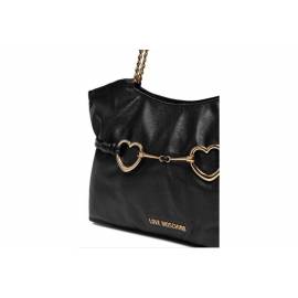 LOVE MOSCHINO BORSA NERA CON CUORI ORO