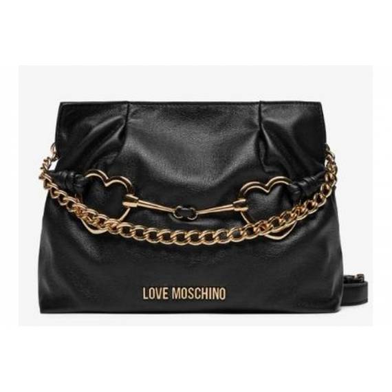 LOVE MOSCHINO TRACOLLA NERO CON CUORI OR