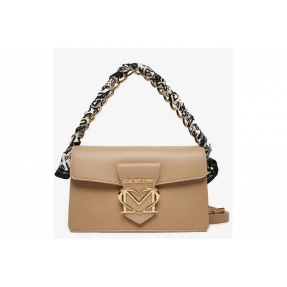 LOVE MOSCHINO TRACOLLA CREMA CON FOULARD