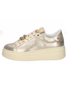 GIO+ SNEAKERS PLATINO CON FIORE MULTICOL