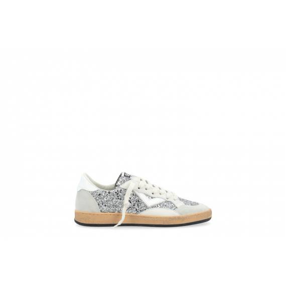 4B12 SNEAKERS GLITTER ARGENTO